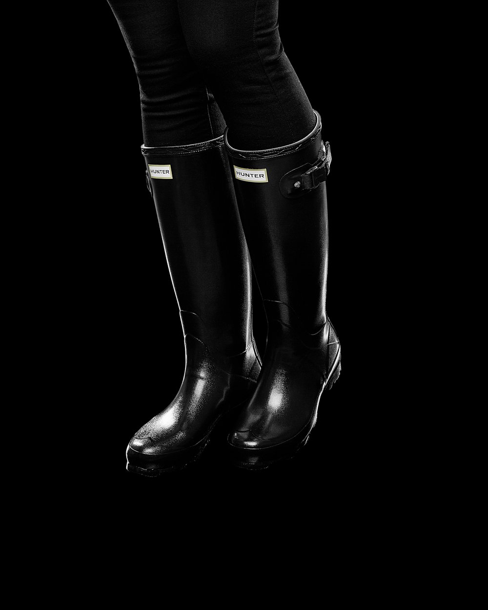 Botas De Altas Norris Field Gloss Hunter Mujer - Negros - 018952OWM